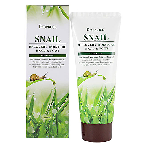 Deoproce Крем для кожи рук и ног с муцином улитки - Snail recovery moisture hand & foot, 100мл