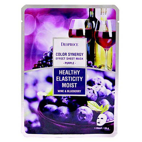 Deoproce Маска тканевая на основе черники и винограда - Color synergy effect sheet mask purple, 20г