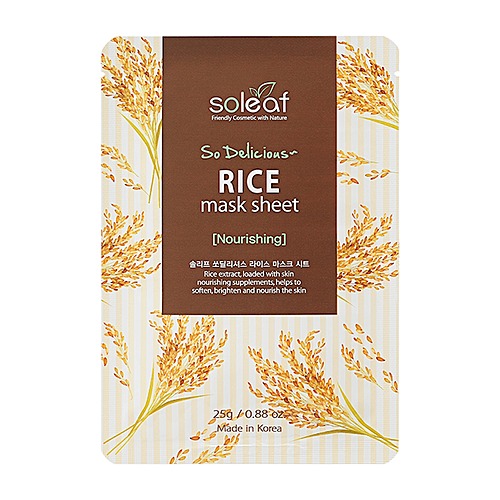 Soleaf Маска для лица питательная с рисом - So delicious rice mask sheet, 25мл