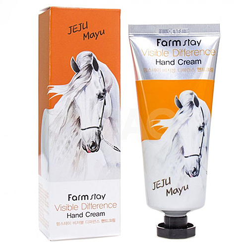 FarmStay Крем для рук с лошадиным маслом - Visible difference hand cream jeju mayu, 100г