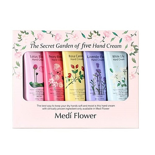 MediFlower Набор кремов для рук «цветочный сад» - The secret garden of five hand cream