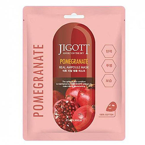 Jigott Маска ампульная с экстрактом граната - Pomegranate real ampoule mask, 27мл