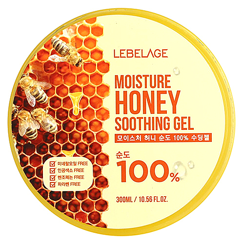 Lebelage Гель увлажняющий успокаивающий с экстрактом мёда - Moisture honey 100% soothing gel, 300мл