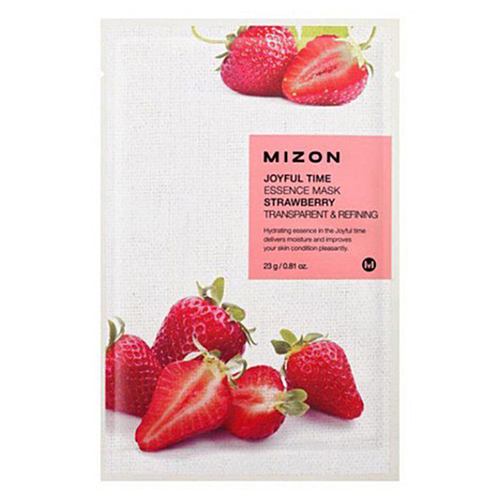 Mizon Маска тканевая для лица с экстрактом клубники - Joyful time essence mask strawberry, 23г