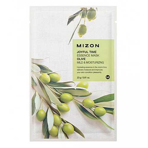 Mizon Маска тканевая с экстрактом оливы - Joyful time essence mask olive, 23г