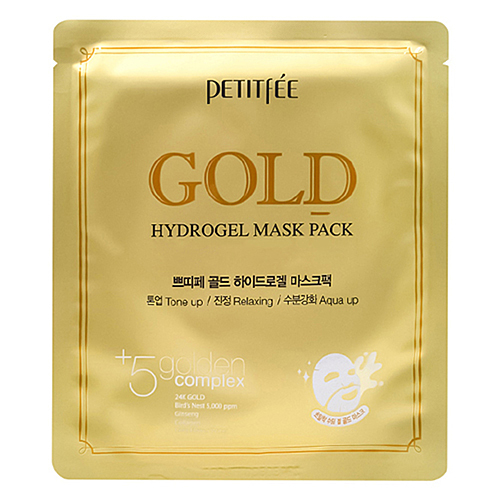 Petitfee Маска гидрогелевая c золотом - Gold hydrogel mask pack, 32г