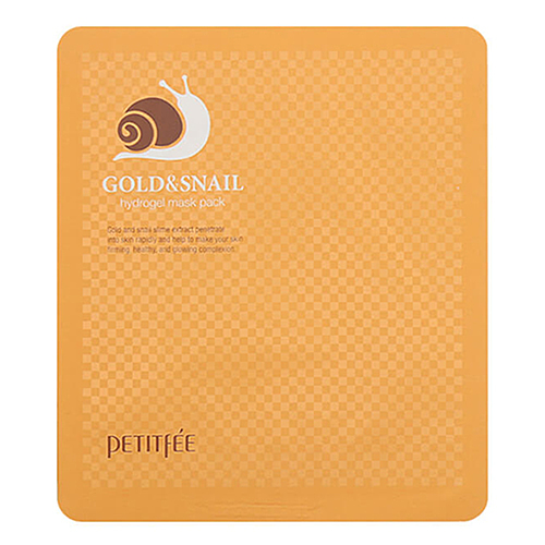 Petitfee Маска гидрогелевая с золотом и муцином улитки - Gold&snail hydrogel mask, 30г