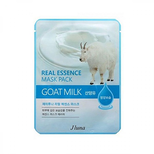 Juno Маска тканевая с экстрактом козьего молока - Goat milk real essence mask pack, 25мл