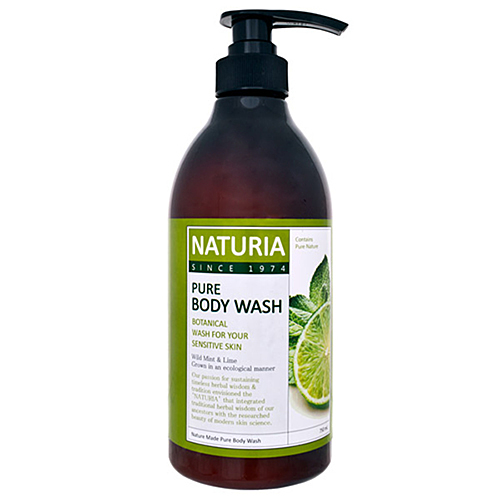 Naturia Гель для душа мята/лайм - Pure body wash wild mint & lime, 750мл