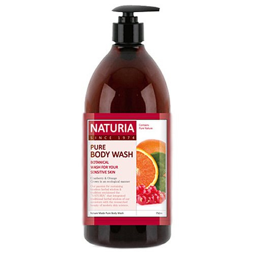 Naturia Гель для душа клюква/апельсин - Pure body wash cranberry & orange, 750мл